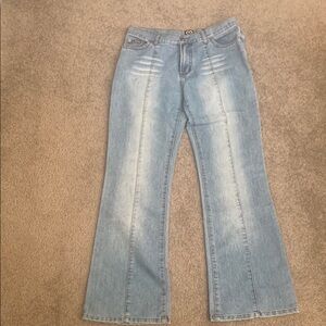 XOXO Acid Wash Flare Jeans